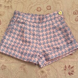Pink and Blue Houndstooth Girls Shorts